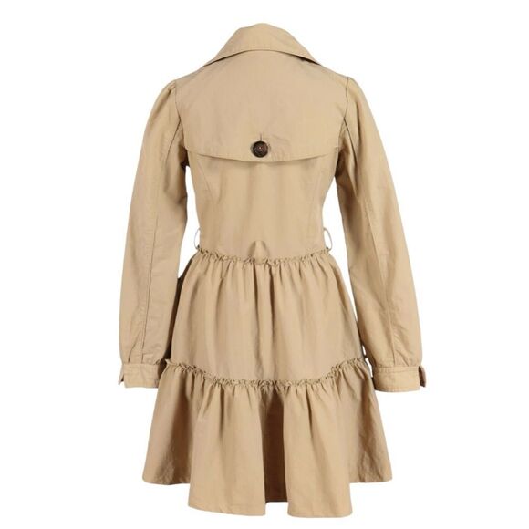 ASOS Skater Flounce Hem Belted Trench Overcoat Coat Size 8 - Picture 3 of 14